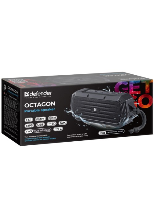 Акустична система Defender Octagon Bluetooth Black (65039)