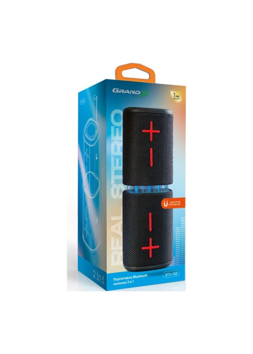 Акустична система Grand-X Bluetooth 2 в 1 Black (BTS-15DB)