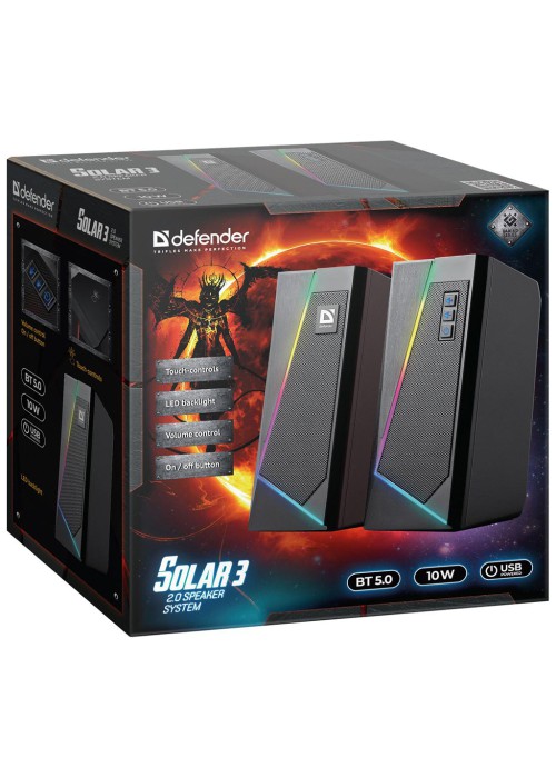 Акустична система Defender Solar 3 Bluetooth Light USB Black (65103)