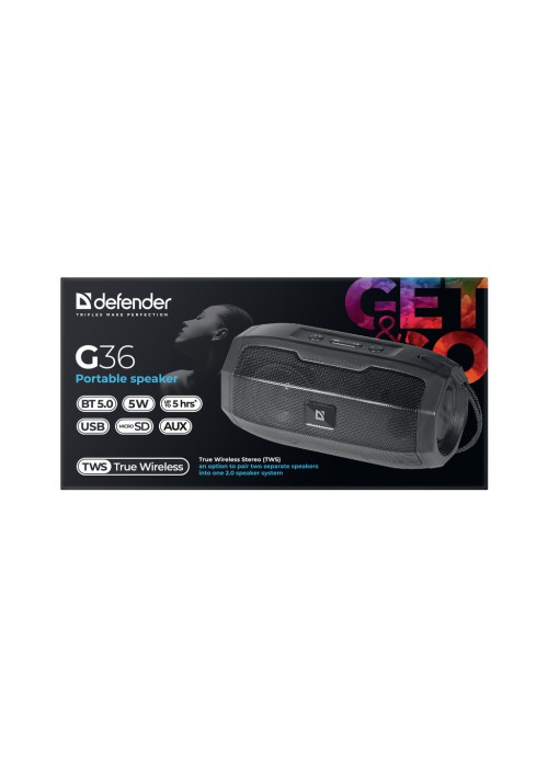 Акустична система Defender G36 5Вт FM/microSD/USB Black (65036)
