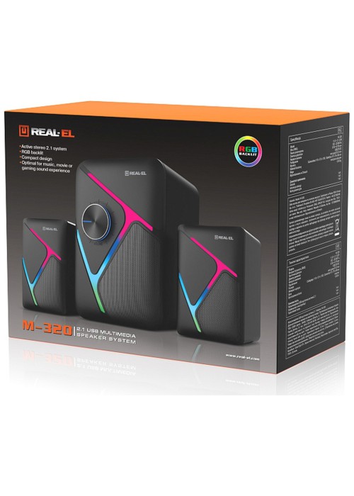 Акустична система REAL-EL M-320 Black (EL121300014)