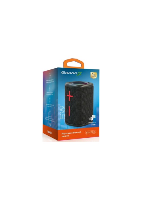 Акустична система Grand-X Bluetooth Black (BTS-10DB)