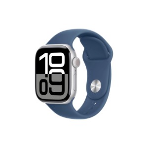 Смарт-годинник Apple Watch Series 10 GPS 42mm Silver Aluminum Case with Denim Sport Band - S/M (MWWA3QH/A)
