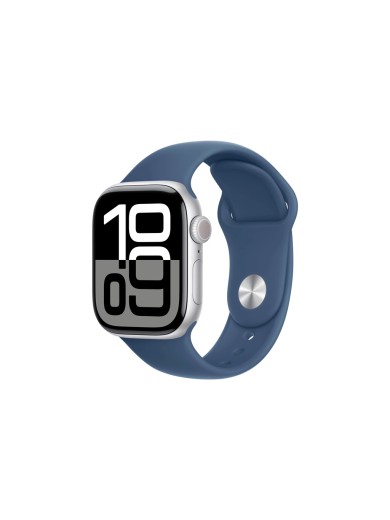 Смарт-годинник Apple Watch Series 10 GPS 42mm Silver Aluminum Case with Denim Sport Band - S/M (MWWA3QH/A)
