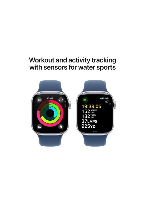 Смарт-годинник Apple Watch Series 10 GPS 42mm Silver Aluminum Case with Denim Sport Band - S/M (MWWA3QH/A)