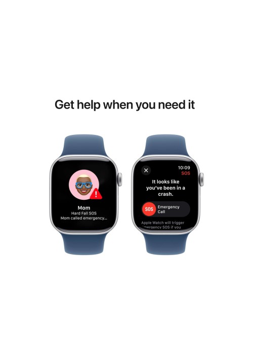 Смарт-годинник Apple Watch Series 10 GPS 42mm Silver Aluminum Case with Denim Sport Band - S/M (MWWA3QH/A)