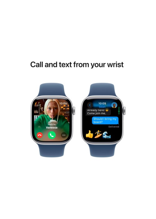 Смарт-годинник Apple Watch Series 10 GPS 42mm Silver Aluminum Case with Denim Sport Band - S/M (MWWA3QH/A)