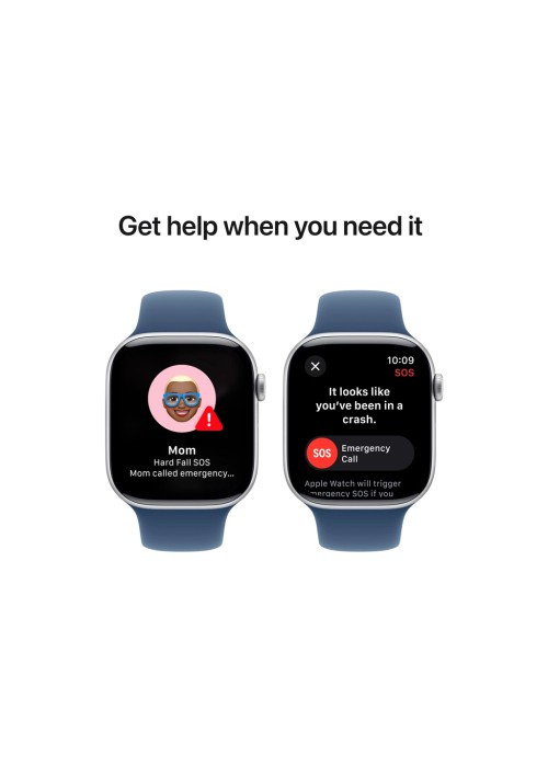 Смарт-годинник Apple Watch Series 10 GPS 46mm Silver Aluminum Case with Denim Sport Band - M/L (MWWM3QH/A)
