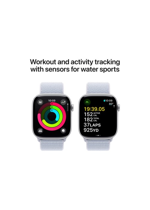 Смарт-годинник Apple Watch Series 10 GPS 46mm Silver Aluminum Case with Blue Cloud Sport Loop (MWWN3QH/A)