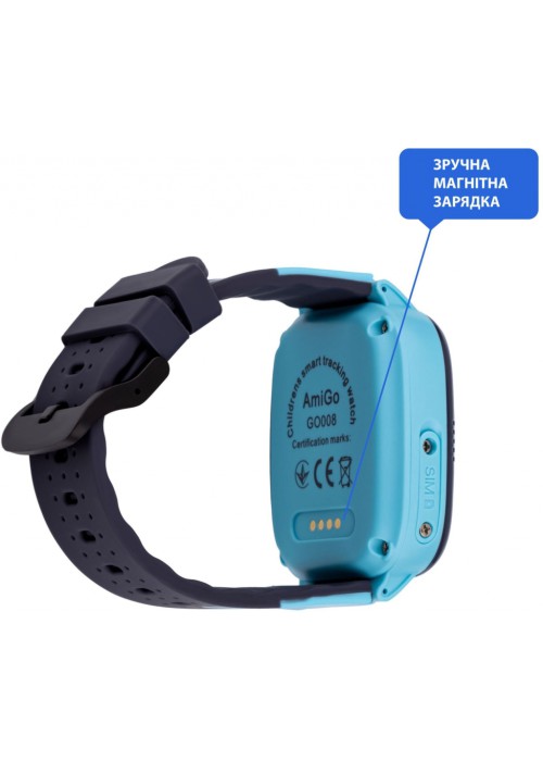 Смарт годинник для дітей AmiGo GO008 MILKY GPS WIFI Blue