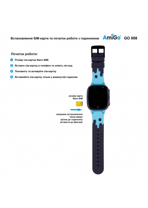 Смарт годинник для дітей AmiGo GO008 MILKY GPS WIFI Blue