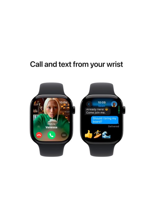 Смарт-годинник Apple Watch Series 10 GPS 46mm Jet Black Aluminum Case with Black Sport Band - S/M (MWWP3QH/A)