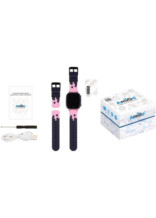 Смарт годинник для дітей AmiGo GO008 MILKY GPS WIFI Pink