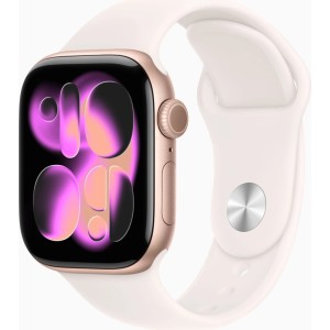 Смарт-годинник Apple Watch Series 11 GPS 42mm з алюмінієвим корпусом кольору рожевого золота зі спортивним ремінцем Light Blush - M/L (MEU44RK/A)
