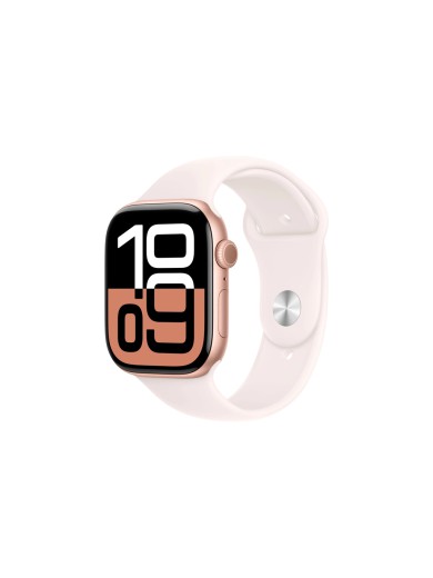 Смарт-годинник Apple Watch Series 10 GPS 46mm з алюмінієвим корпусом Rose Gold зі спортивним ремінцем Light Blush - M/L (MWWU3QH/A)