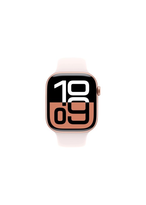 Смарт-годинник Apple Watch Series 10 GPS 46mm з алюмінієвим корпусом Rose Gold зі спортивним ремінцем Light Blush - M/L (MWWU3QH/A)