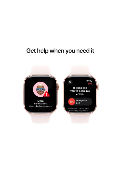 Смарт-годинник Apple Watch Series 10 GPS 46mm з алюмінієвим корпусом Rose Gold зі спортивним ремінцем Light Blush - M/L (MWWU3QH/A)