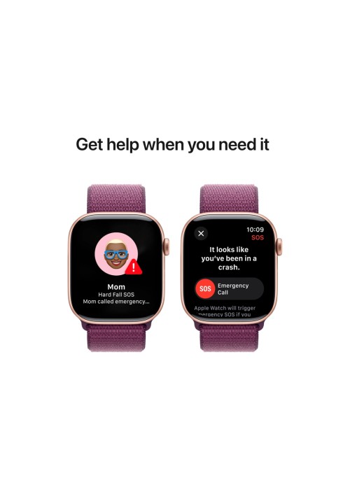 Смарт-годинник Apple Watch Series 10 GPS 46mm з рожево-золотистим алюмінієвим корпусом та сливовим спортивним ремінцем (MWWV3QH/A)