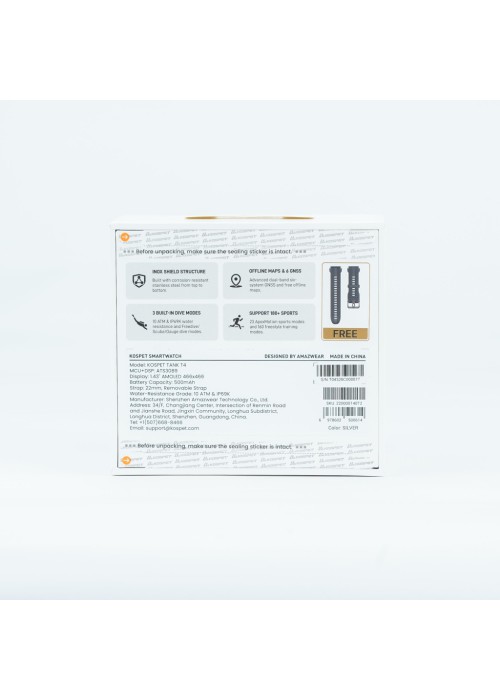 Смарт-часы KOSPET TANK T4SE SILVER (6978602500614)