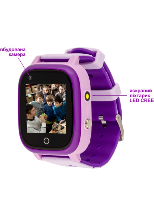 Дитячий Смарт часы AmiGo GO005 4G WIFI ThermometerPurple