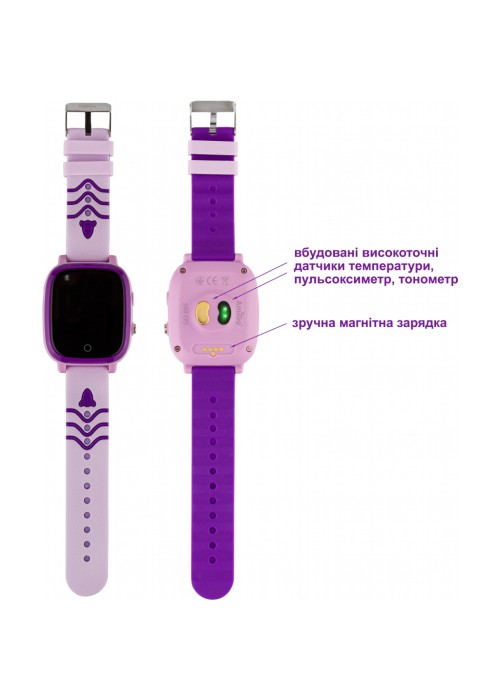 Дитячий Смарт часы AmiGo GO005 4G WIFI ThermometerPurple