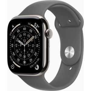 Смарт-годинник Apple Watch Series 11 GPS + Cellular 46mm Natural Titanium Case with Stone Grey Sport Band - M/L (MFCX4RK/A)