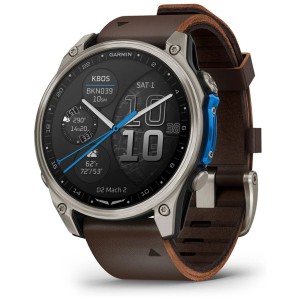 Розумний годинник Garmin D2 Mach 2, 47 мм, Saph, Bare Ti/Blk w/LthrBd, GPS (010-02904-31)