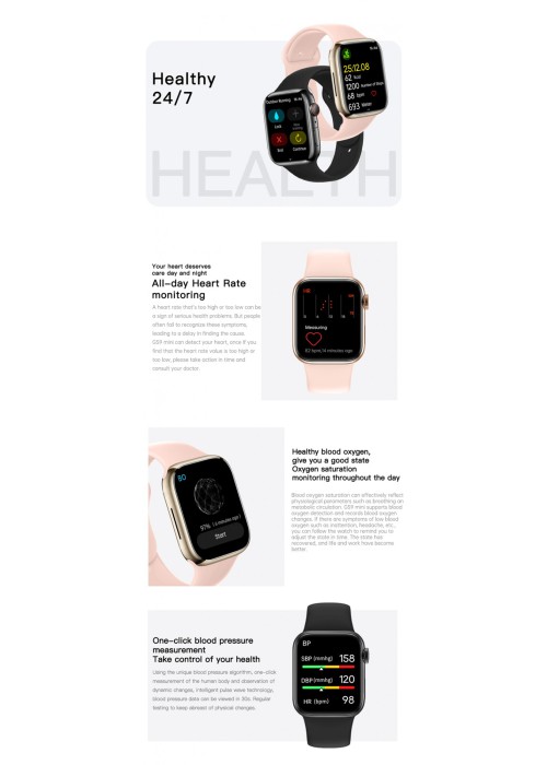 Смарт годинник Smart Watch GS9 mini Pink 