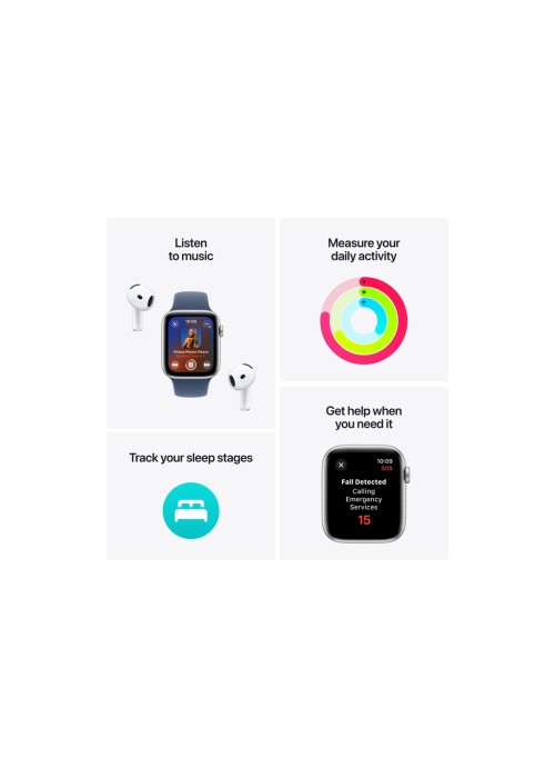 Смарт-годинник Apple Watch SE 2024 GPS 44mm Midnight Aluminium Case with Midnight Sport Band - M/L (MXEK3QH/A)