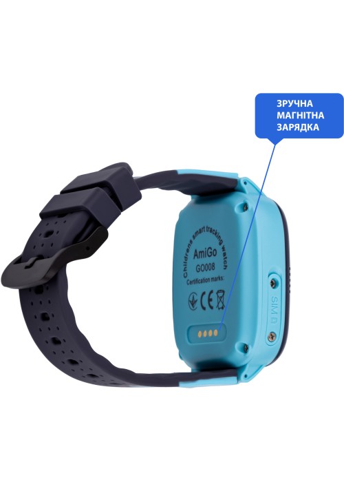 Смарт годинник для дітей AmiGo GO008 MILKY GPS WIFI Black