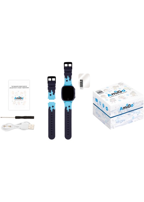 Смарт годинник для дітей AmiGo GO008 MILKY GPS WIFI Black
