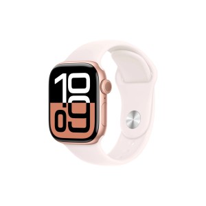 Смарт-годинник Apple Watch Series 10 GPS 42mm з алюмінієвим корпусом кольору рожевого золота зі спортивним ремінцем Light Blush - S/M (MWWH3QH/A)