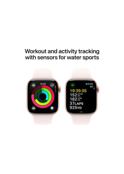 Смарт-годинник Apple Watch Series 10 GPS 42mm з алюмінієвим корпусом кольору рожевого золота зі спортивним ремінцем Light Blush - S/M (MWWH3QH/A)