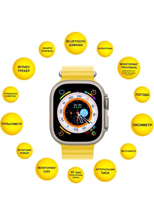Смарт-годинник AURA X4 ProMax 53mm Yellow (SWAX453Y)