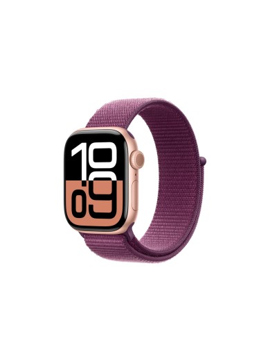 Смарт-годинник Apple Watch Series 10 GPS 42mm з алюмінієвим корпусом кольору рожевого золота зі спортивним ремінцем Plum (MWWK3QH/A)