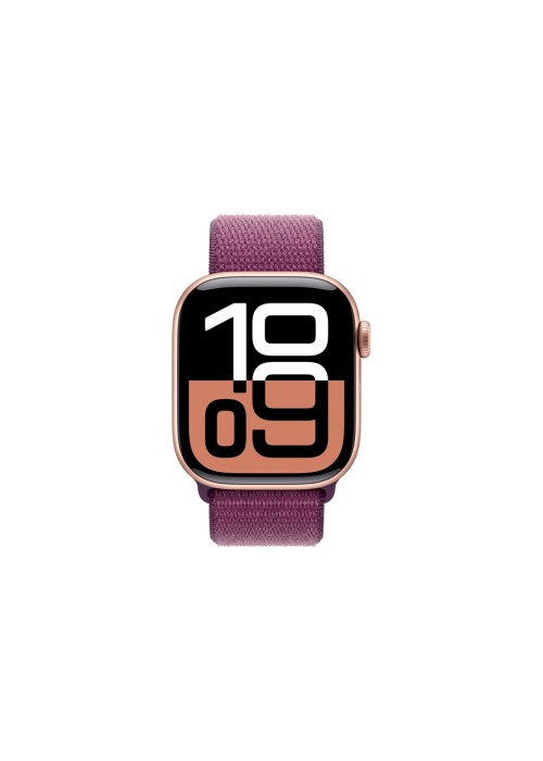 Смарт-годинник Apple Watch Series 10 GPS 42mm з алюмінієвим корпусом кольору рожевого золота зі спортивним ремінцем Plum (MWWK3QH/A)