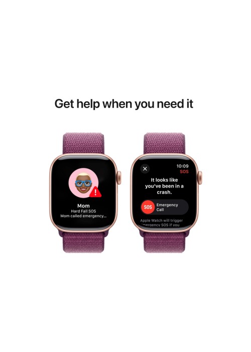 Смарт-годинник Apple Watch Series 10 GPS 42mm з алюмінієвим корпусом кольору рожевого золота зі спортивним ремінцем Plum (MWWK3QH/A)