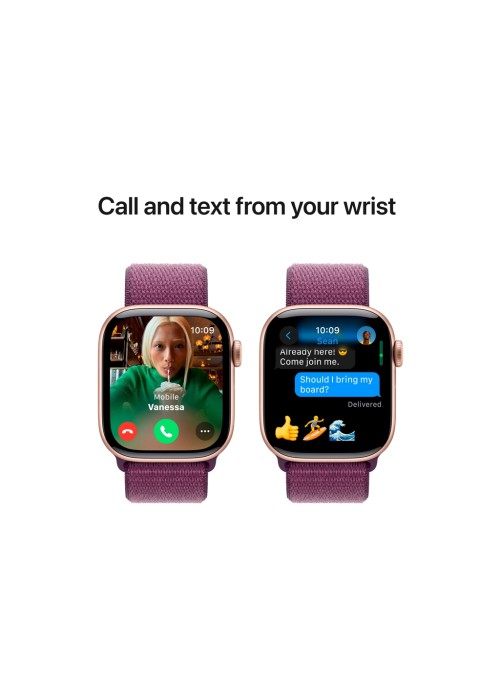 Смарт-годинник Apple Watch Series 10 GPS 42mm з алюмінієвим корпусом кольору рожевого золота зі спортивним ремінцем Plum (MWWK3QH/A)