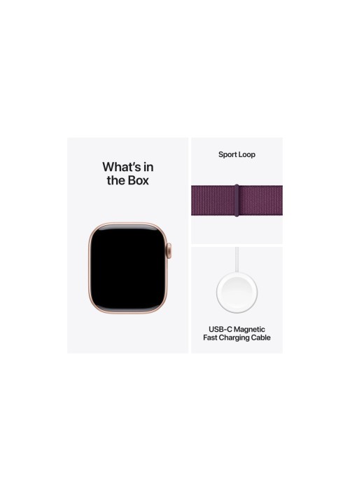 Смарт-годинник Apple Watch Series 10 GPS 42mm з алюмінієвим корпусом кольору рожевого золота зі спортивним ремінцем Plum (MWWK3QH/A)