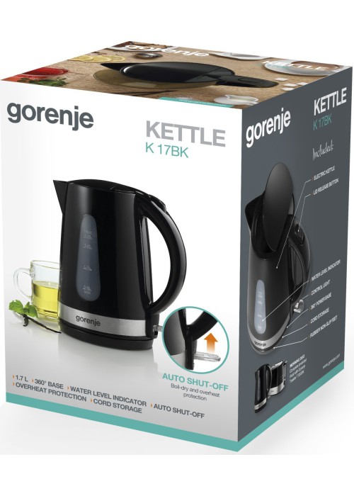 Чайник GORENJE K 17 BK (KE01301Z-GS)