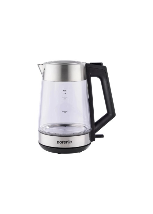 Електрочайник Gorenje 1.7л, 2,200 Вт, strix контроль, скло, нерж (K17OGS)