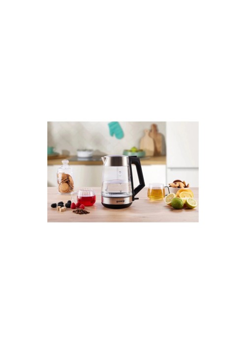 Електрочайник Gorenje 1.7л, 2,200 Вт, strix контроль, скло, нерж (K17OGS)